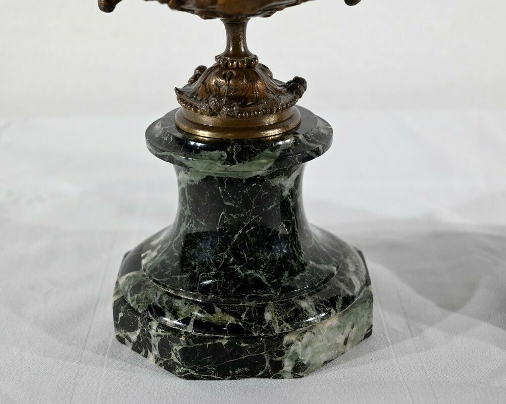 Home Decor Pair Of Bronze And Marble Cups   Late 19th Century photo