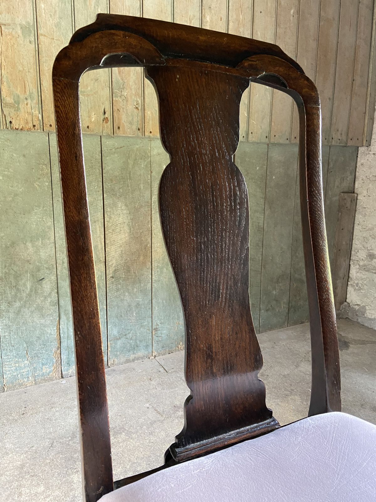 Provincial Oak Queen Anne Chair photo for sale