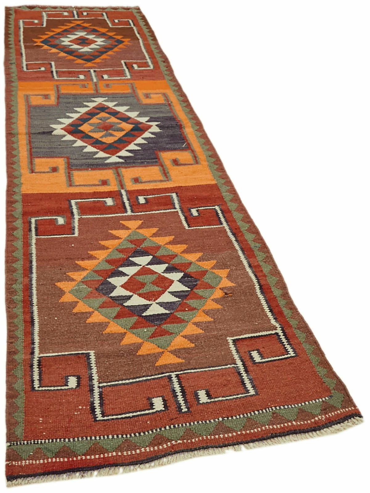 Handmade 318x 90 Cm Multicolor Boho Runner Kilim Rugs photo furniture