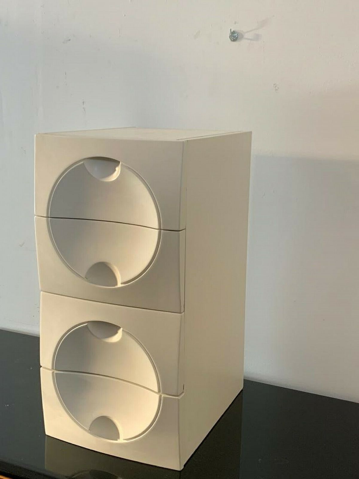 Pair Of Lacquered Wooden Cabinets In Space Age Style, 1970s photo Furniture