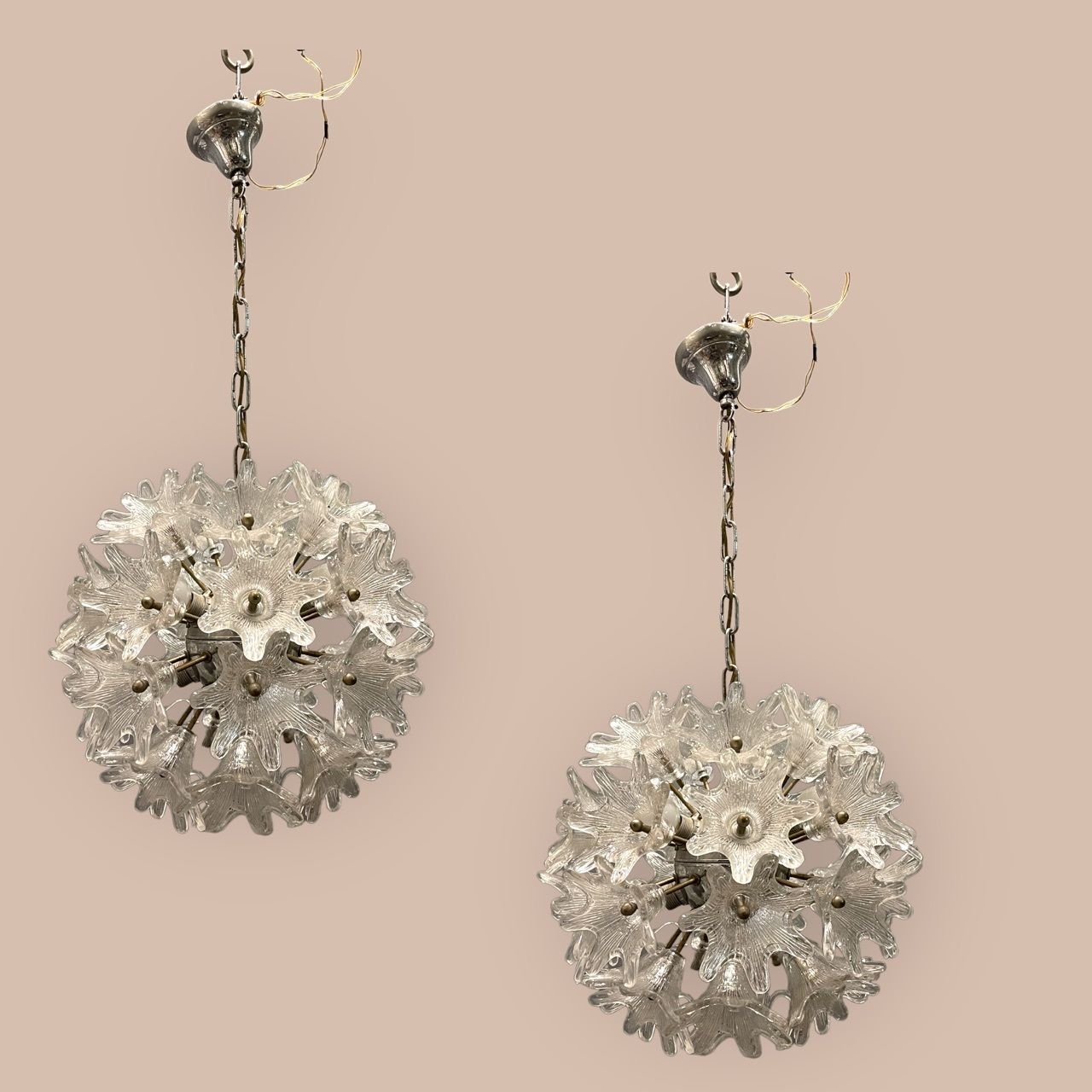 Esprit Murano Glass Flower Chandeliers Set Of 2 photo 3000.0