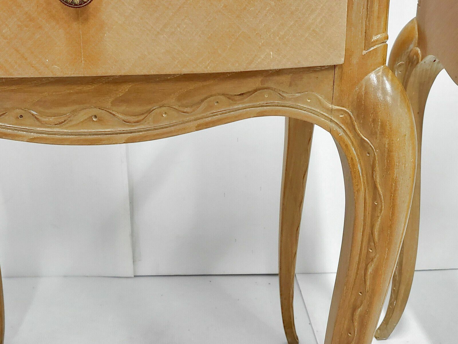 photo for sale Pair Of Vintage 1940 Bedside Tables By Rene Prou In Varnished Beech 40s 1940s