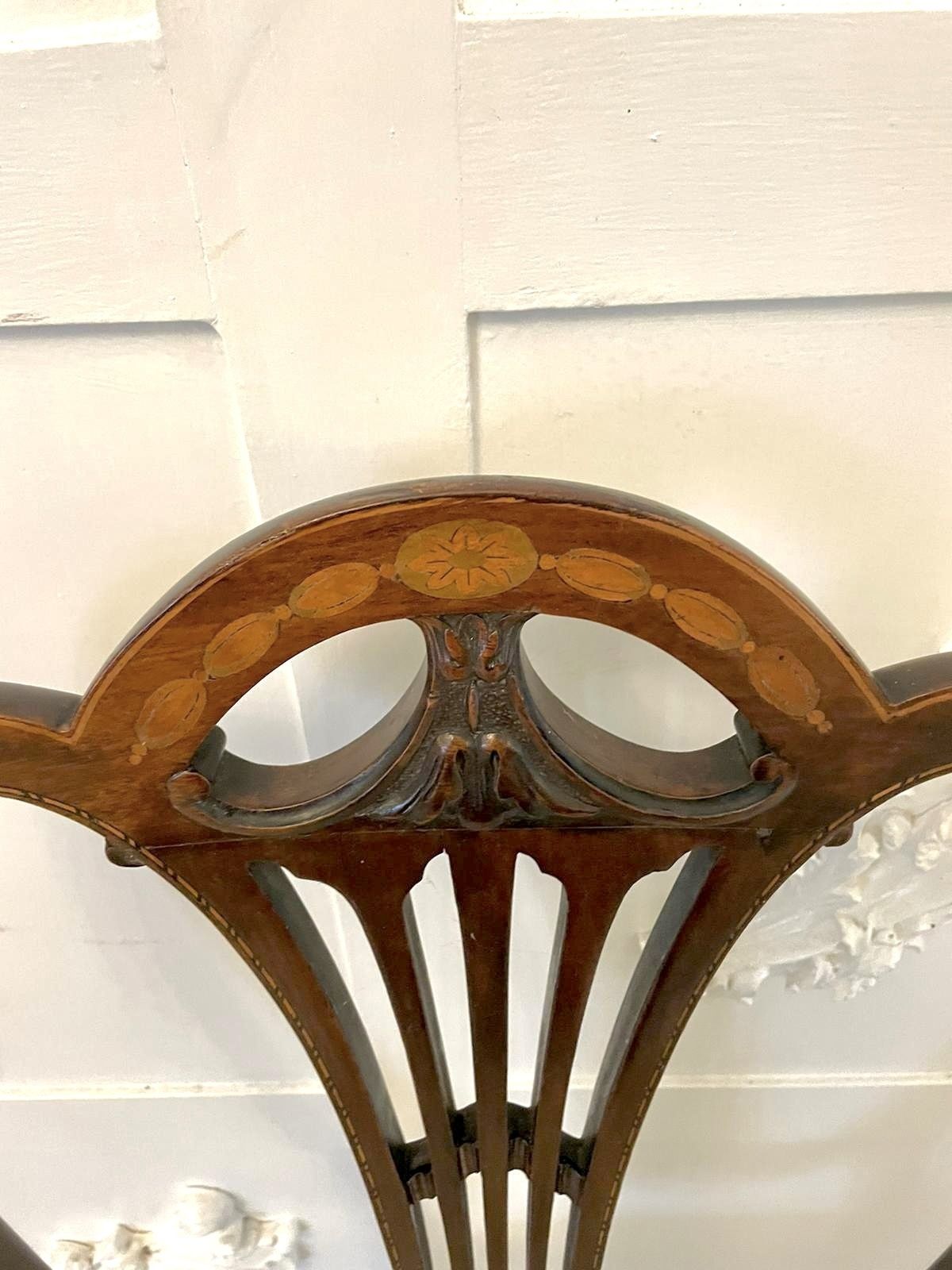 photo furniture Pair Of Antique 19th Century Quality Mahogany Inlaid Side Chairs