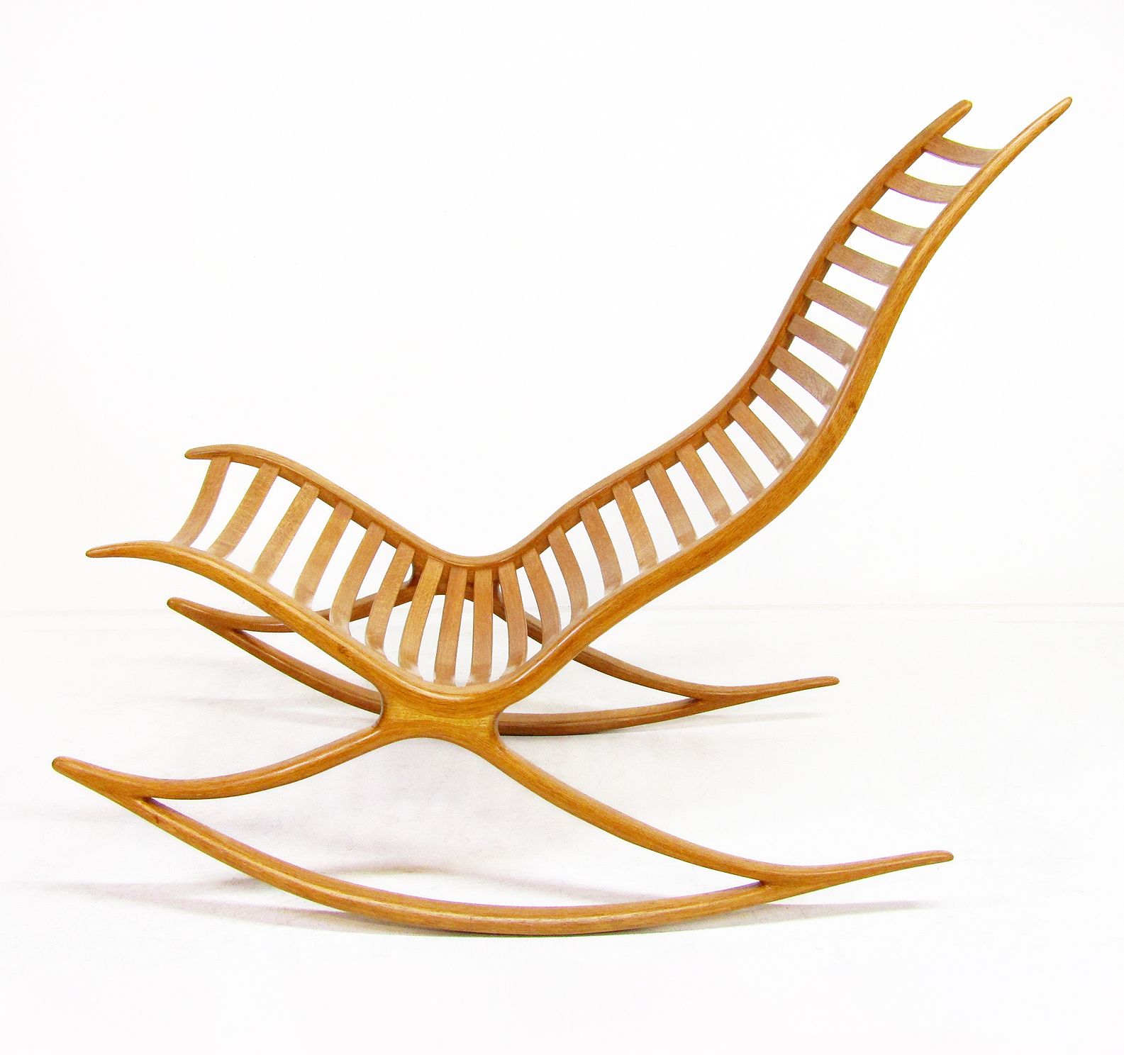 Sculptural 1960s Wishbone Rocking Chair In Oak By Robin Williams photo furniture