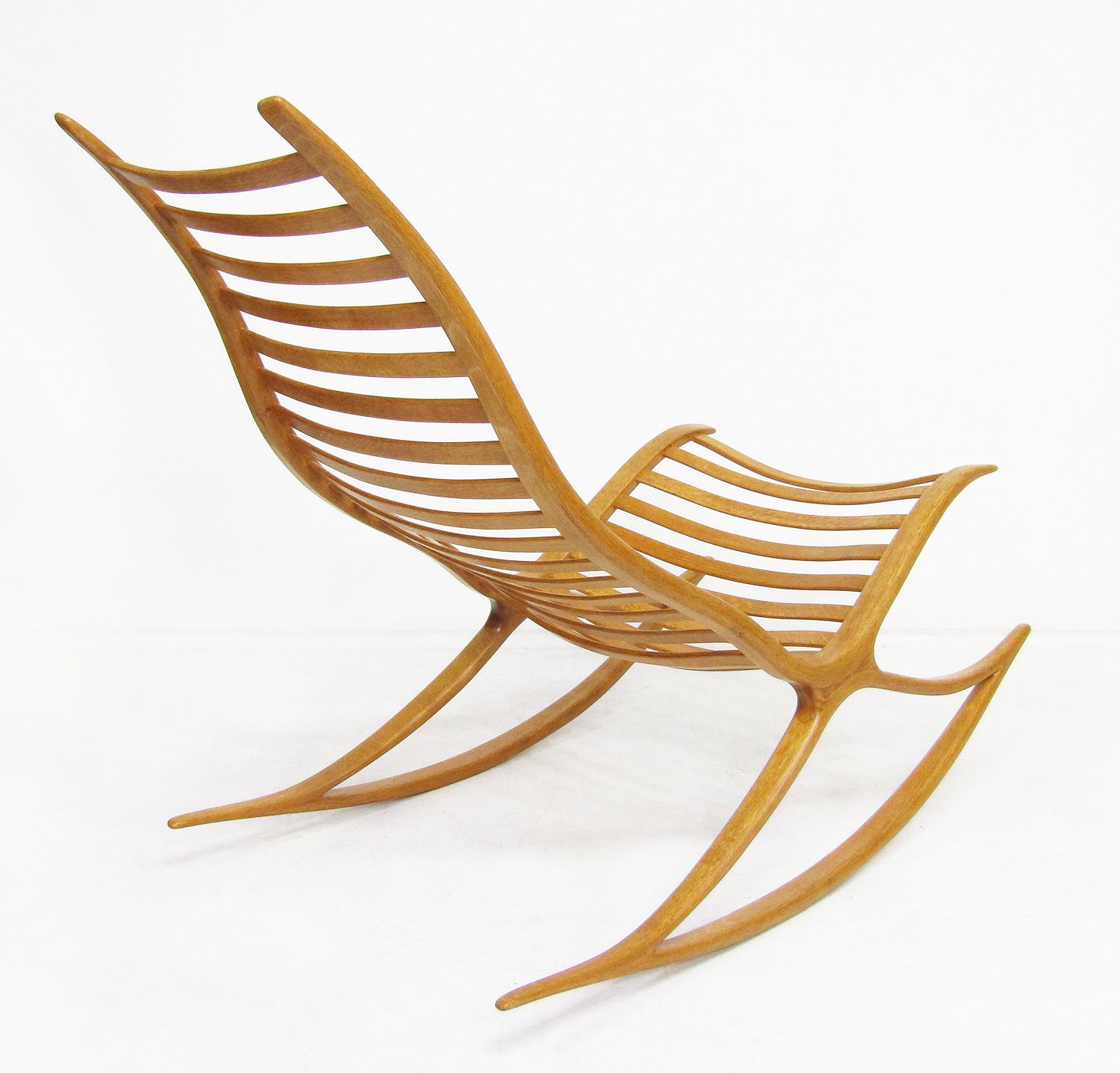 Sculptural 1960s Wishbone Rocking Chair In Oak By Robin Williams photo Furniture