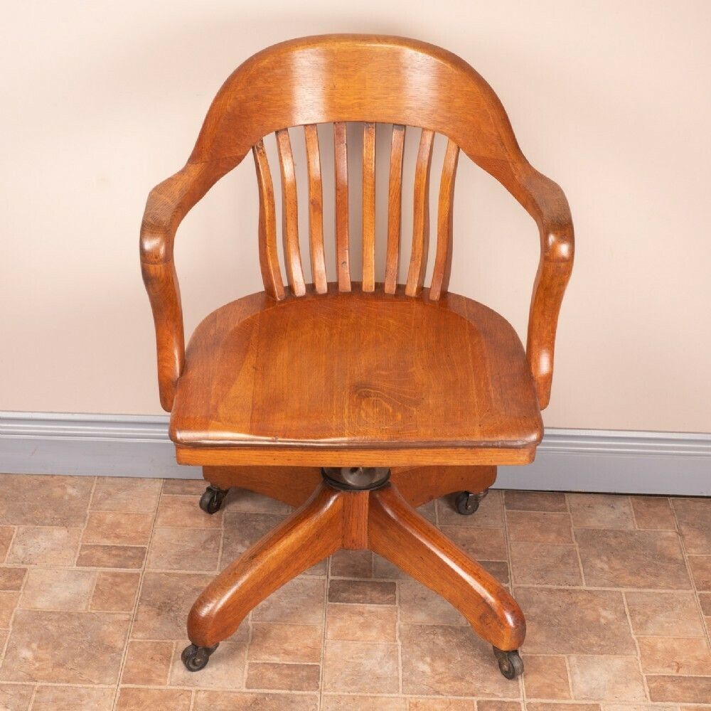 Oak Revolving Office Desk Chair photo Furniture