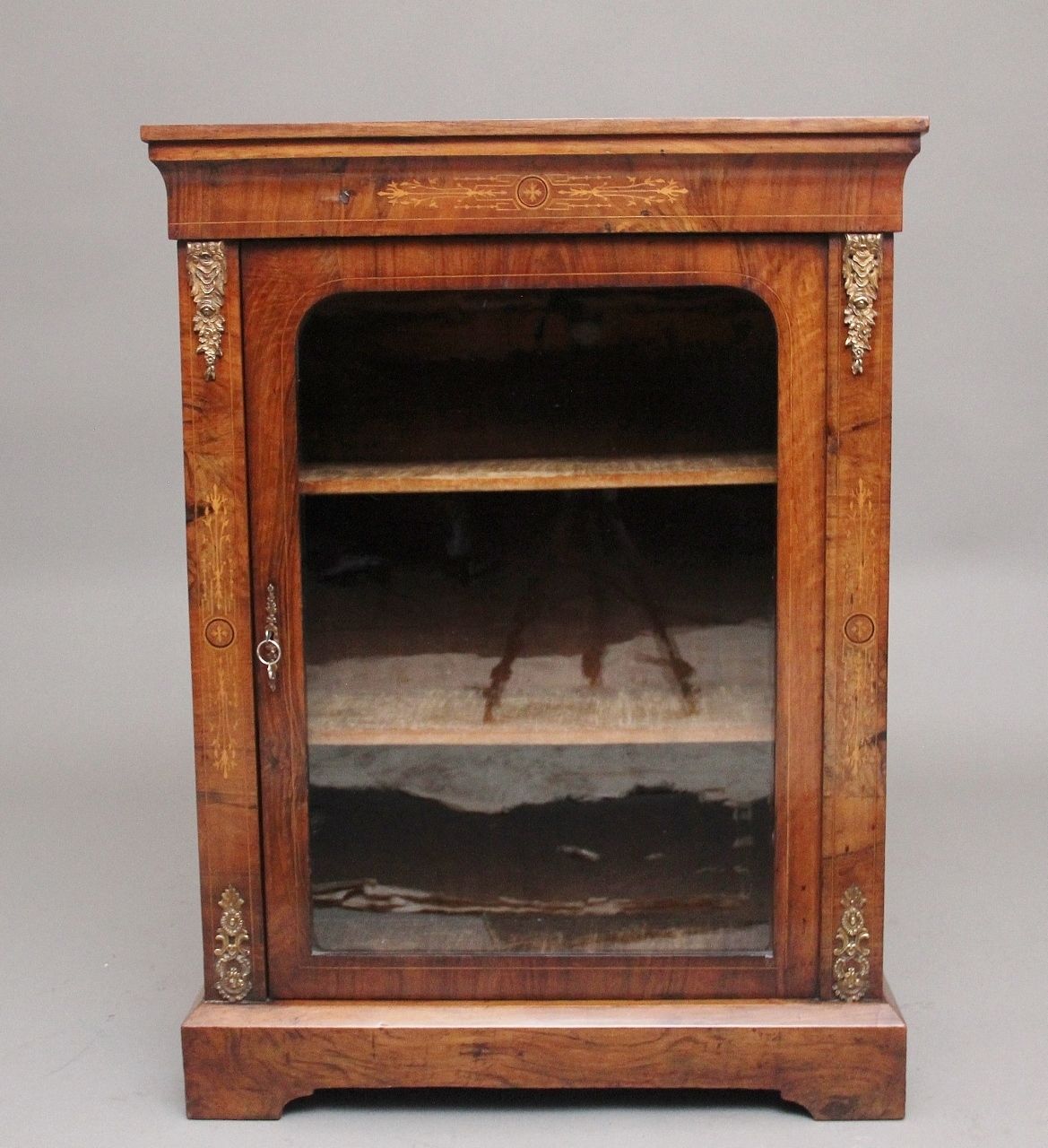 19th Century Walnut And Marquetry Pier Cabinet