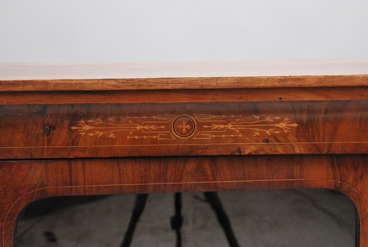 photo furniture 19th Century Walnut And Marquetry Pier Cabinet