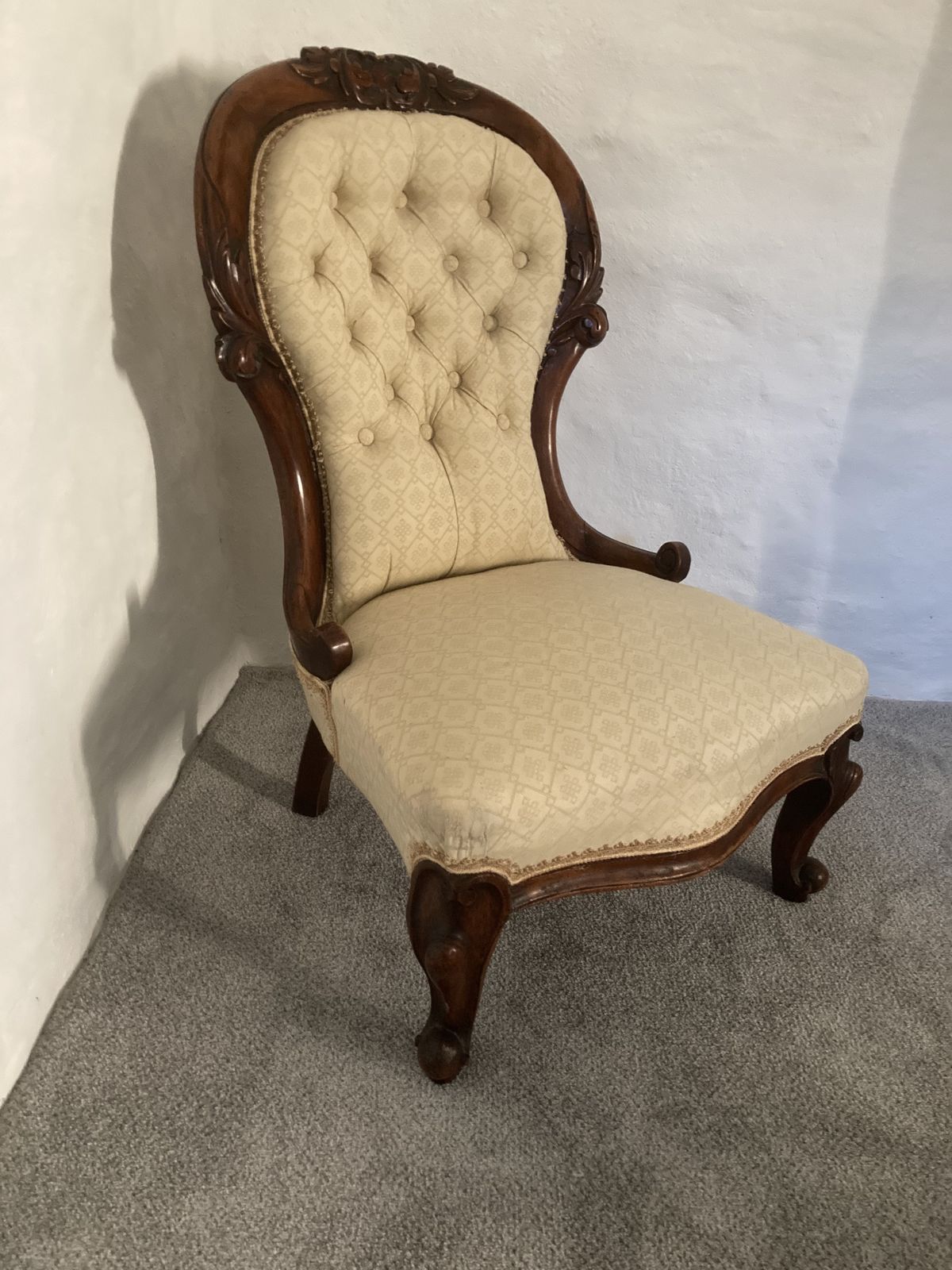 Victorian Buttoned Back Nursing Chair photo vintage