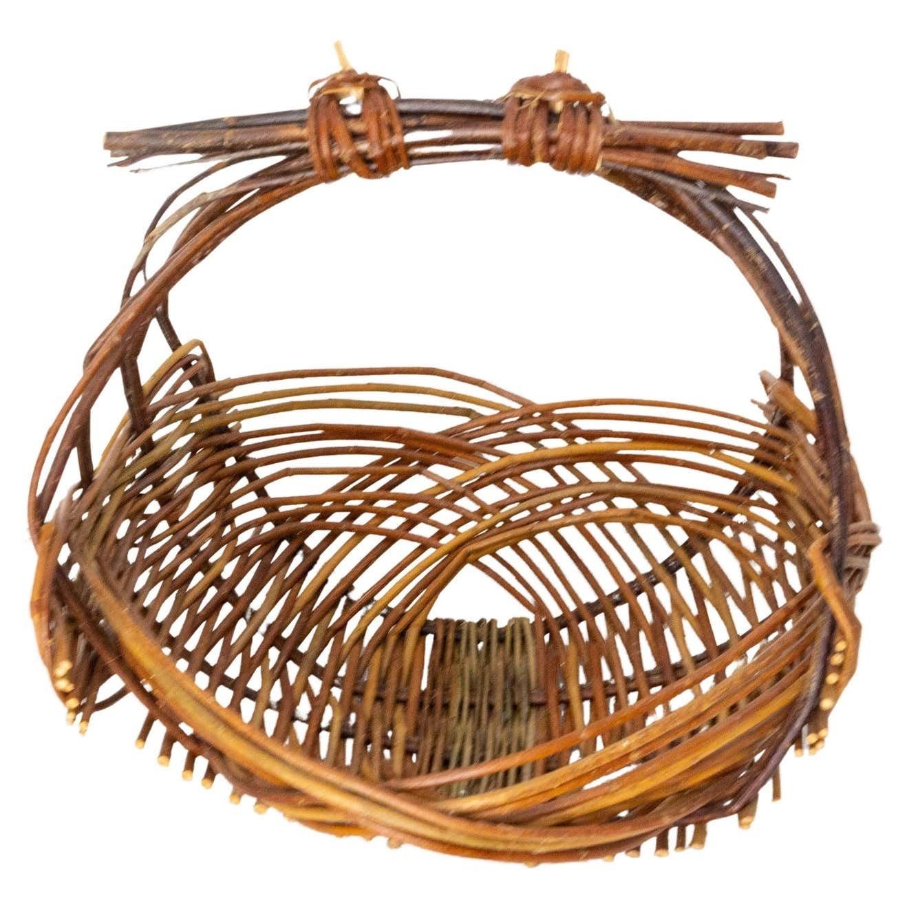 Mid Century Wicker Basket Centerpiece Fruit Cup, France