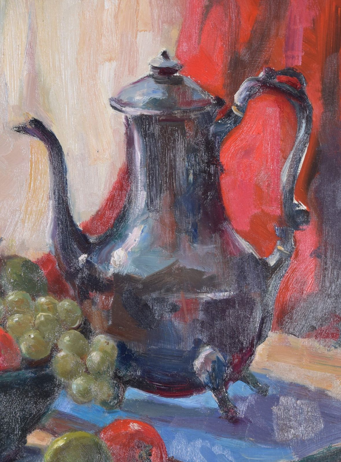 Angela Stones (1914 – 1995) Still Life With Fruit And Coffee Pot photo for sale