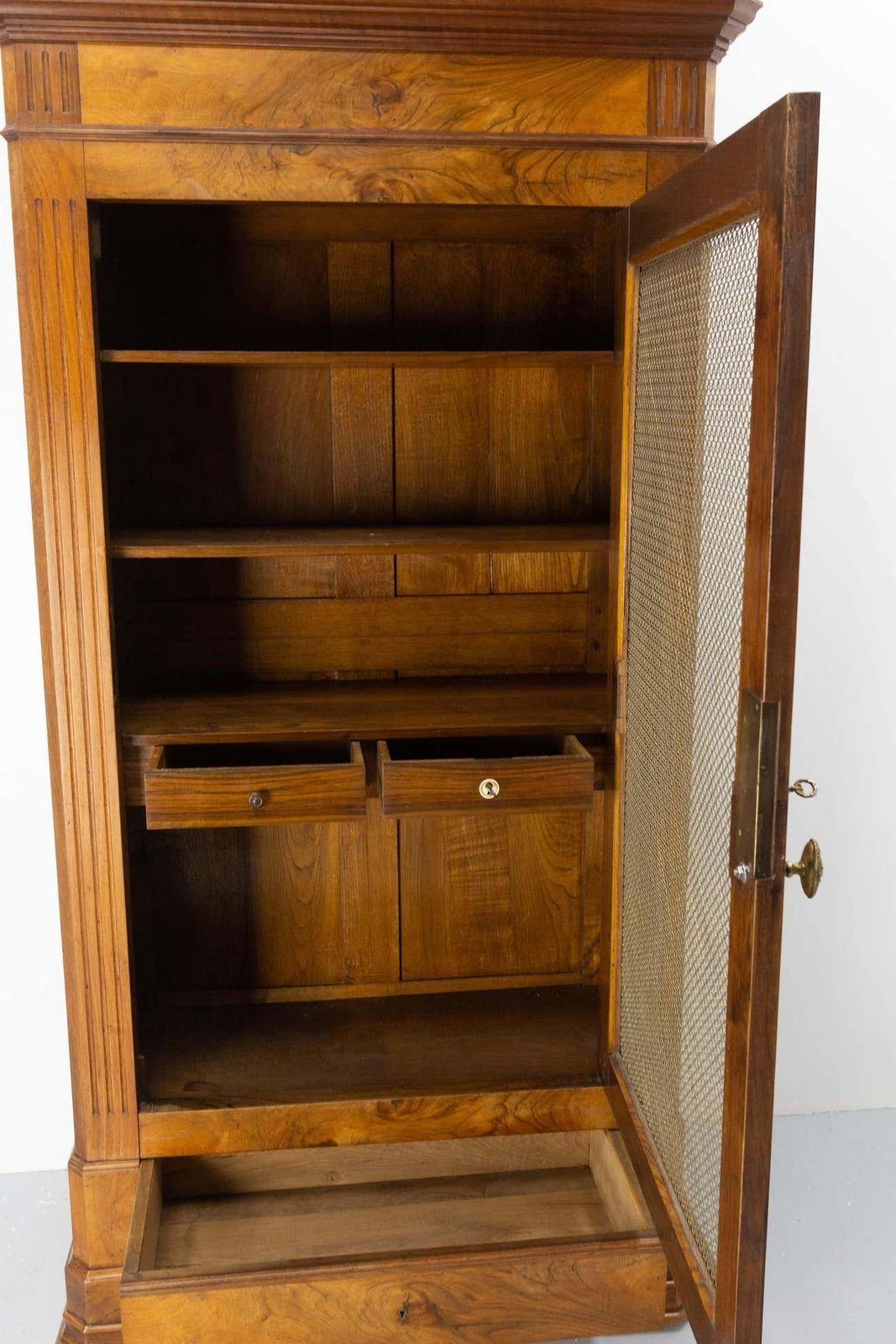 French Louis Philippe Walnut Library Book Armoire With Secret Drawer, Circa 1840 photo vinterior
