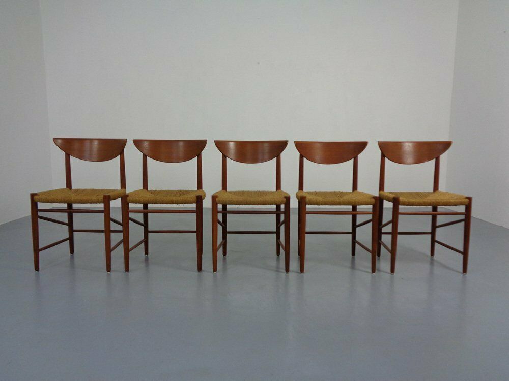 Modell 316 Dining Chairs By Peter Hvidt & Orla Mølgaard Nielsen For Søborg Furniture, 1950s, Set Of 5