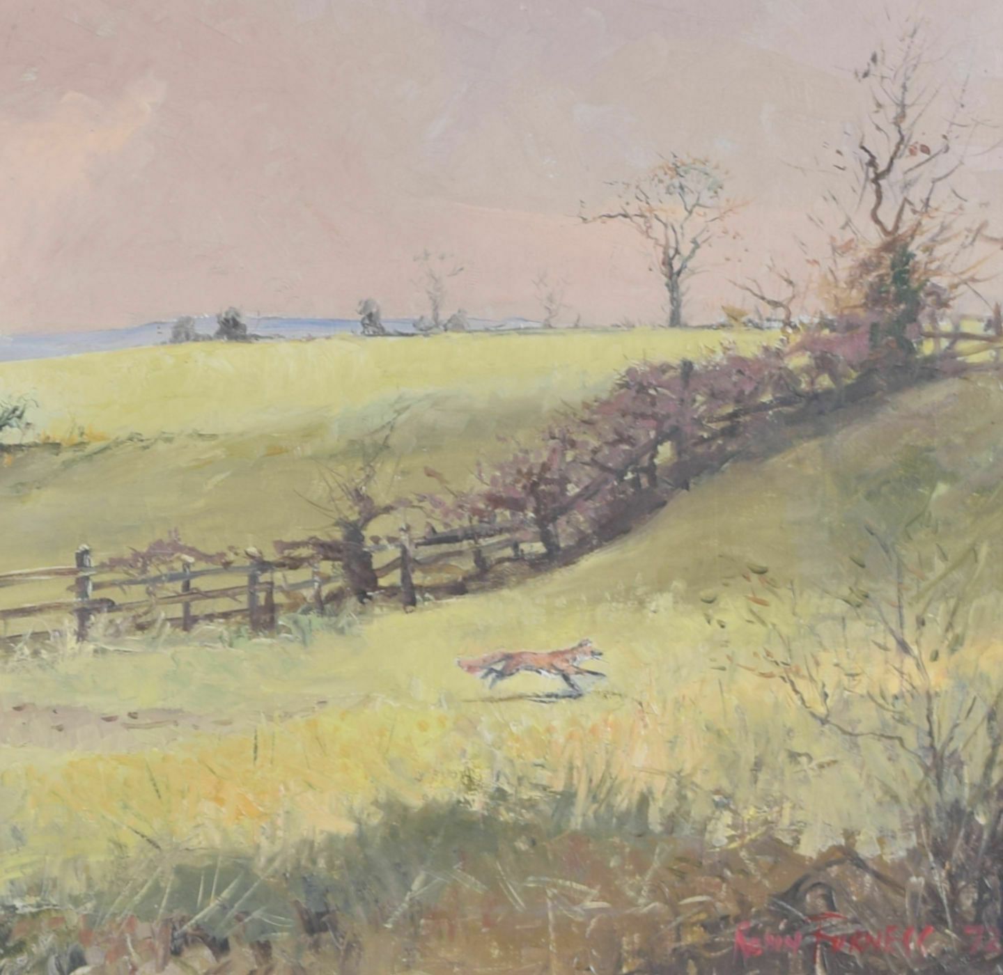 The 3 O’clock Fox Bedburn Raby Hunt Foxhunting Oil Painting By Robin Furness photo for sale