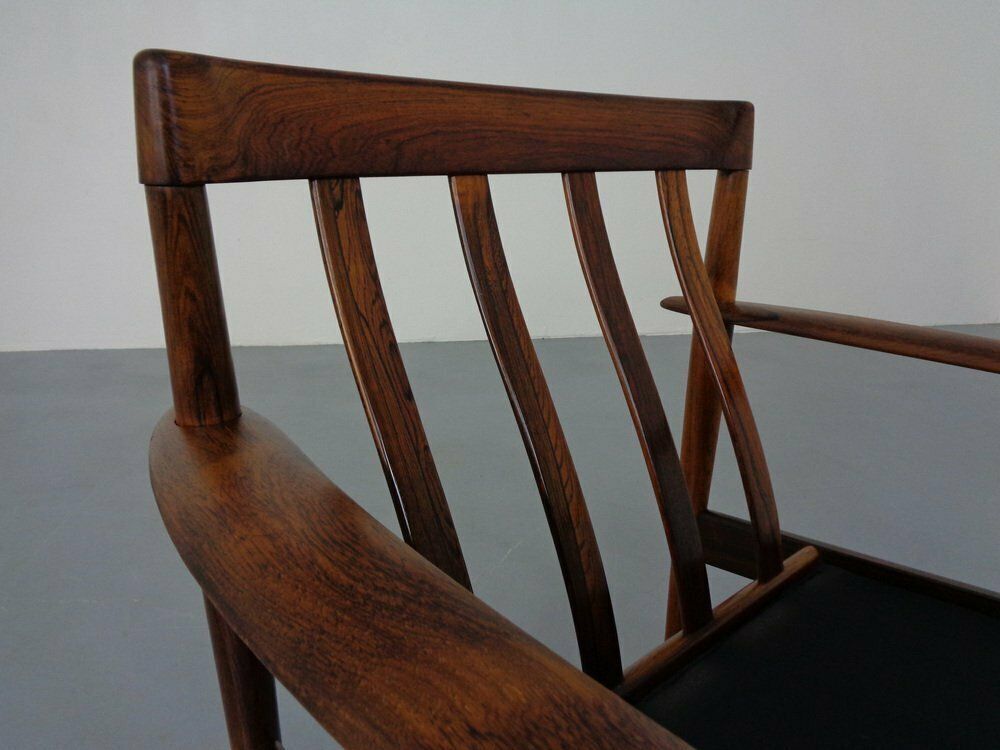 photo vintage Danish Model 56 Armchair In Rosewood By Grete Jalk For Poul Jeppesen, 1960s