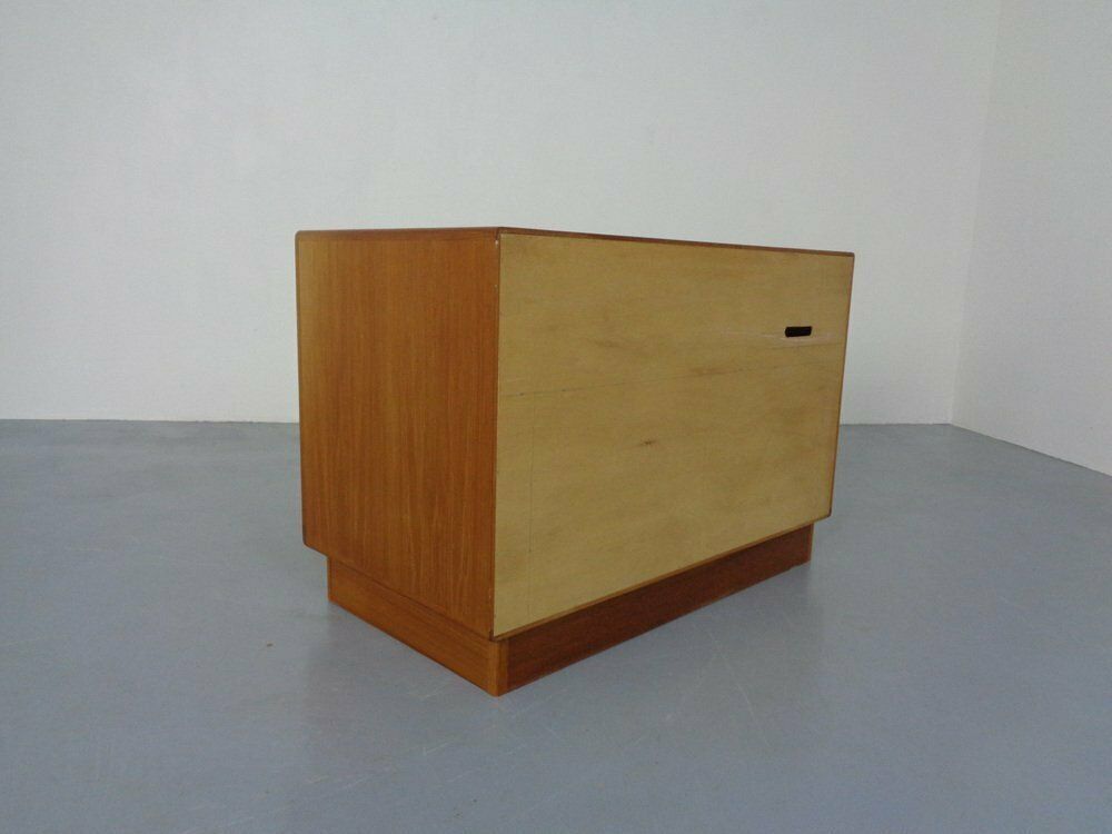photo buy Small Teak Tambour Media Sideboard From Dyrlund, 1970s