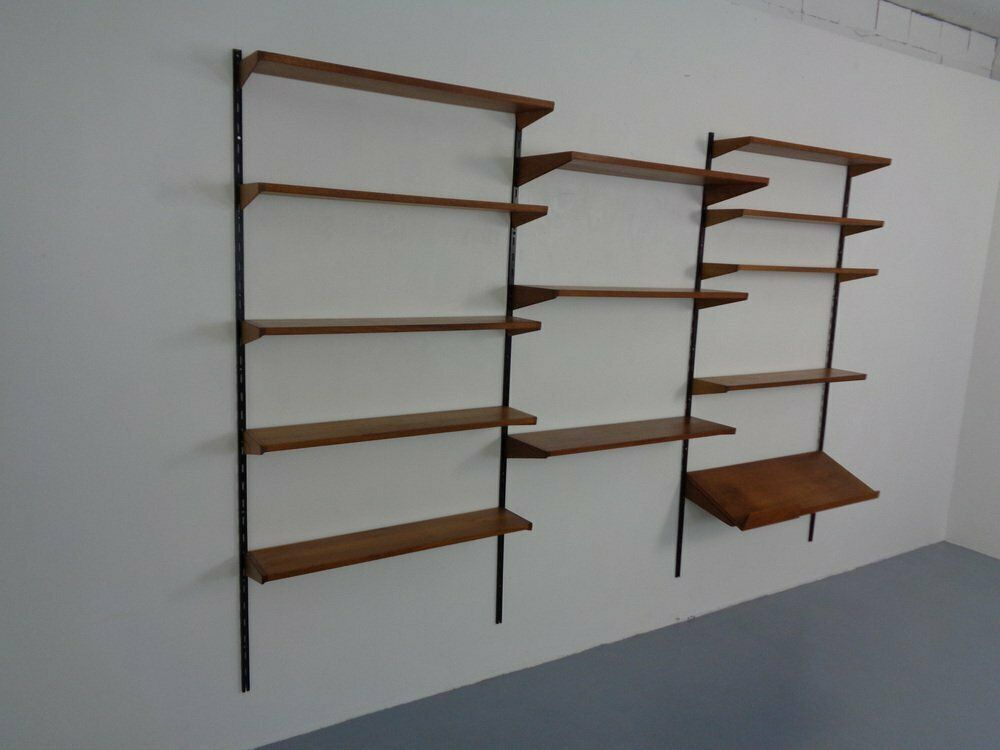 Teak Wall Unit By Kai Kristiansen For Feldballes Furniture Factory, 1960s, Set Of 17 photo for sale