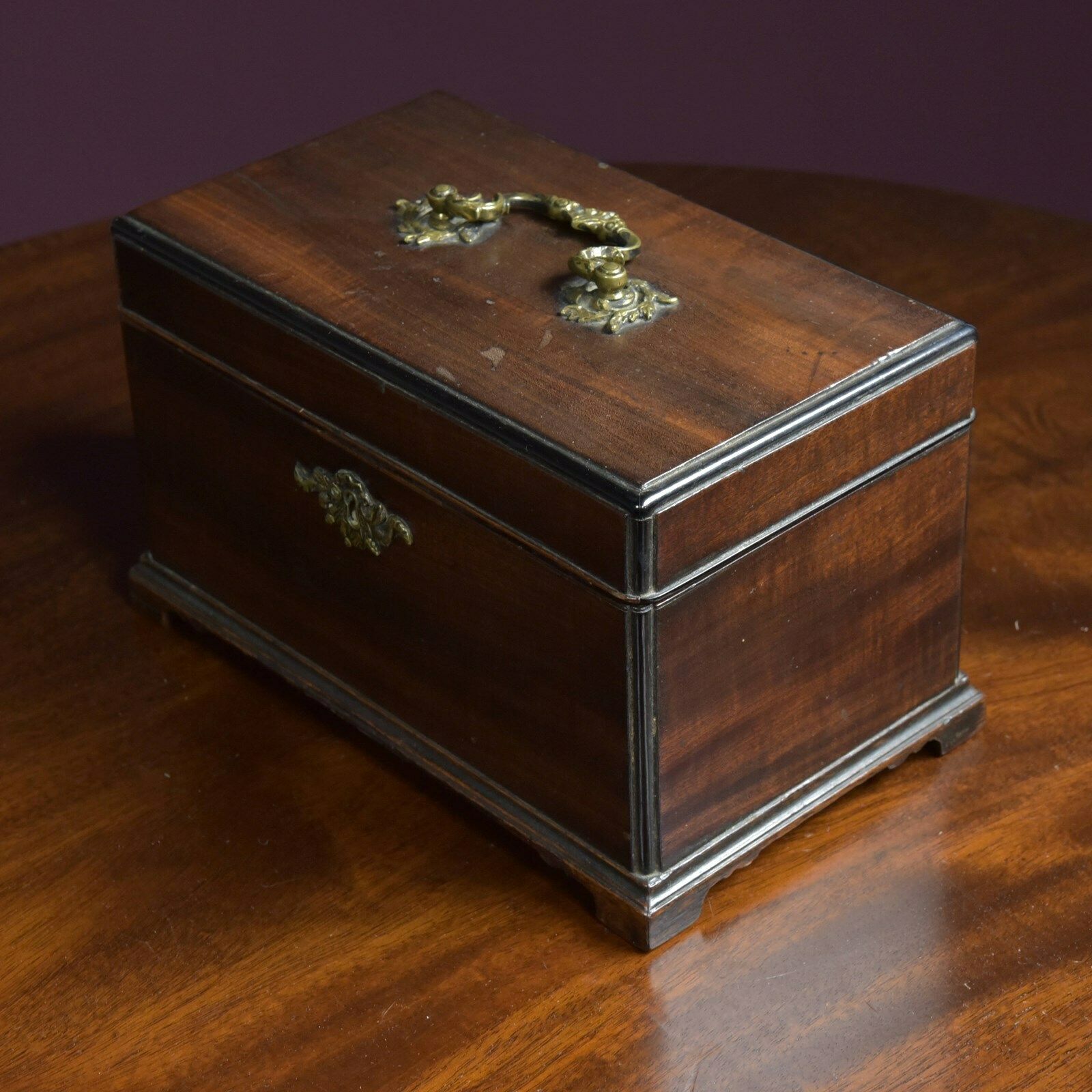 Georgian Tea Caddy An Attractive Antique Mahogany George III Tea Caddy Chest photo furniture