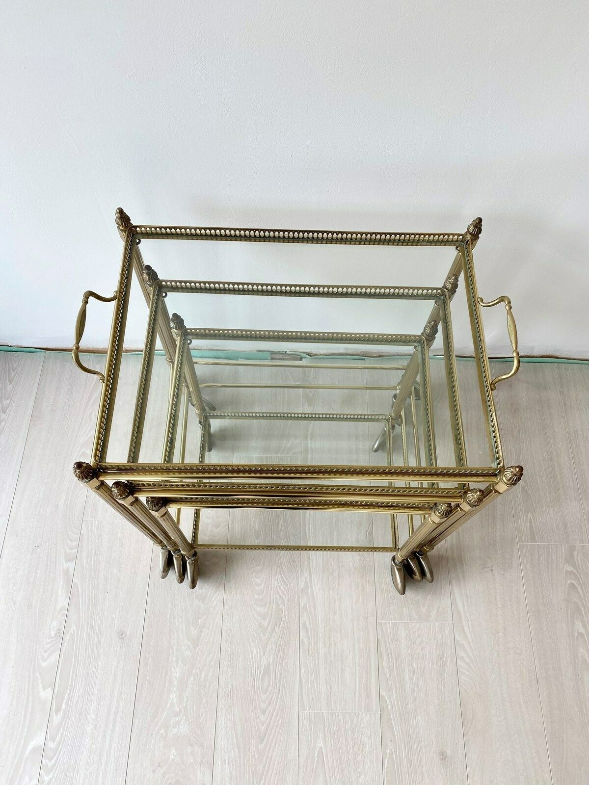 Nest Of French Brass Drinks Trolley Tables photo vinterior
