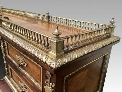 Important Antique French Kingwood Desk By Jean Werner photo vintage