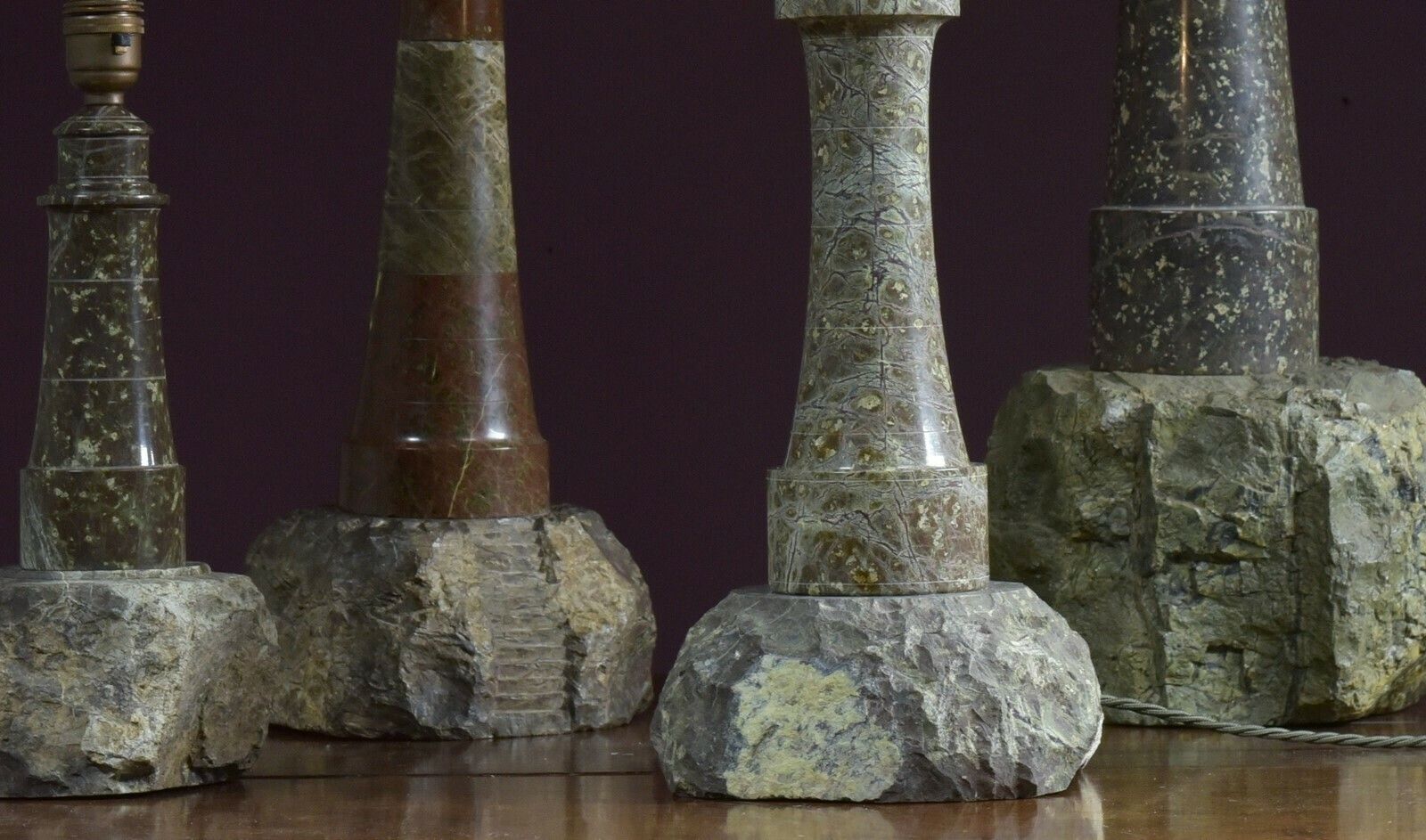 Cornish Serpentine Lighthouse Lamps –V. Large photo furniture