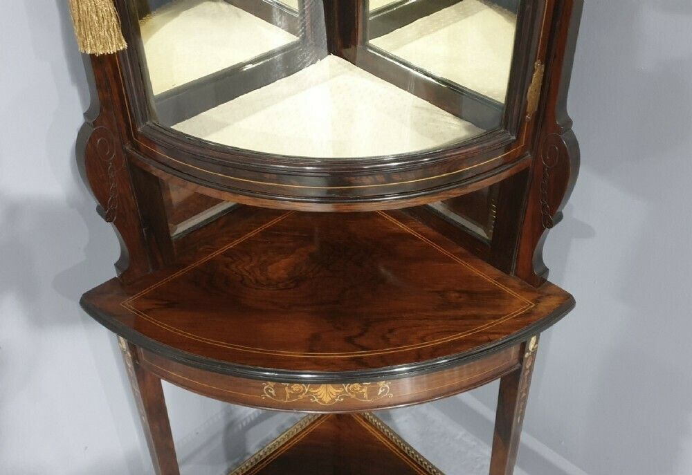 Antique Inlaid Rosewood Corner Cabinet photo Furniture