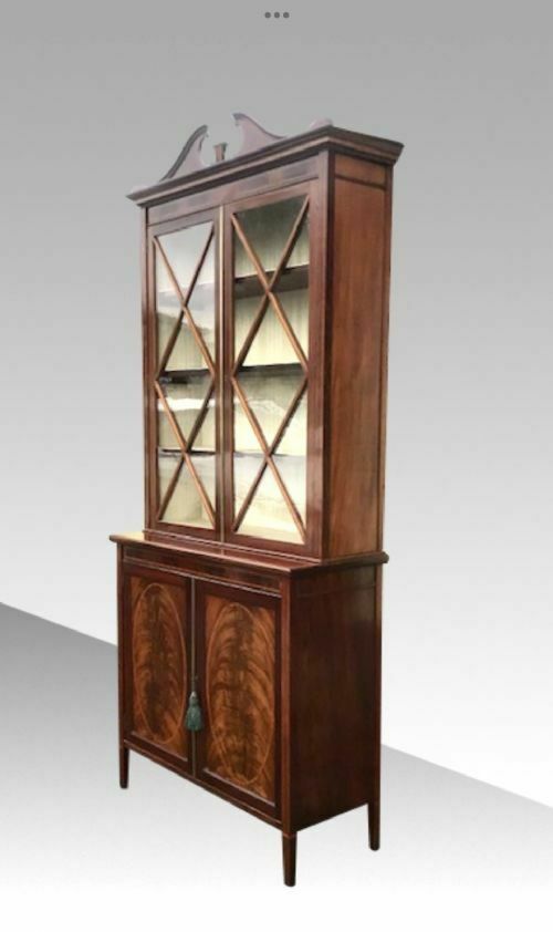 Antique Inlaid Mahogany Cabinet,Bookcase photo Furniture