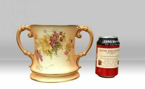 Antique Royal Worcester Blush Ivory Loving Cup photo for sale