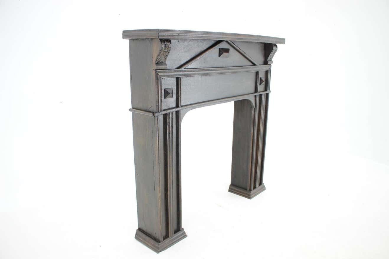 photo furniture Antique Oak Fireplace Mantel, 1950s
