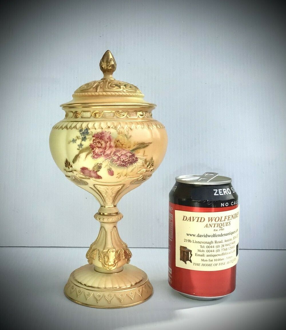 Antique Royal Worcester Blush Ivory Pot Pourri Pedestal Vase photo buy