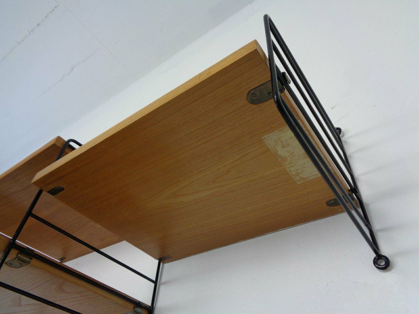 431.0 Swedish Ash And Metal Wall Unit By Kajsa & Nils Nisse Strinning For String, 1950s, Set Of 9 photo