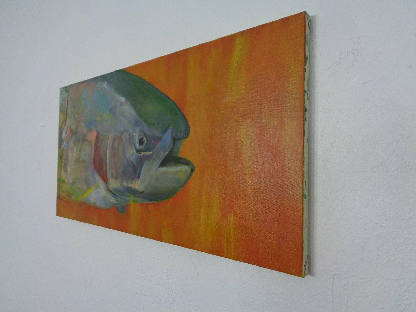 Fred Neumann, Salmon Trout, 1980s, Oil On Canvas photo furniture