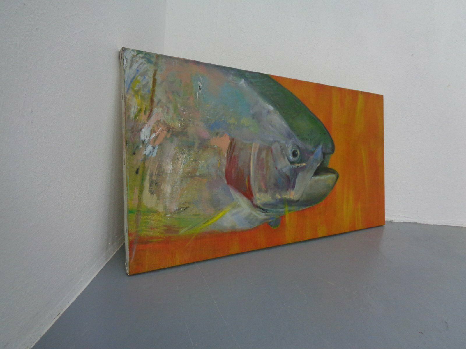 Fred Neumann, Salmon Trout, 1980s, Oil On Canvas photo Art