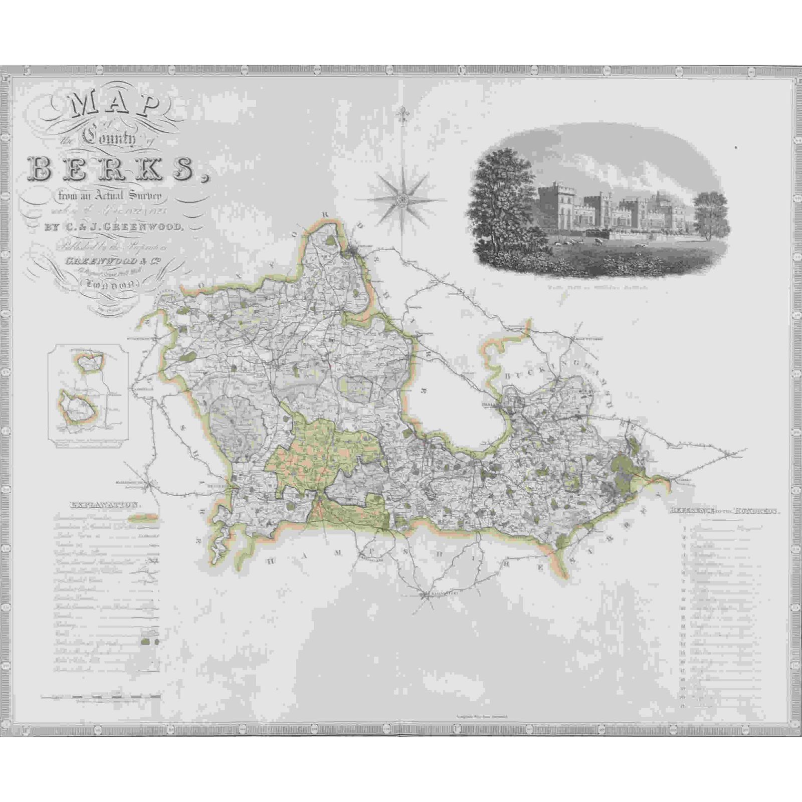 John Dower (1825 – 1901) Map Of Berkshire From An Actual Survey Made In The Years 1822 & 1823 photo furniture