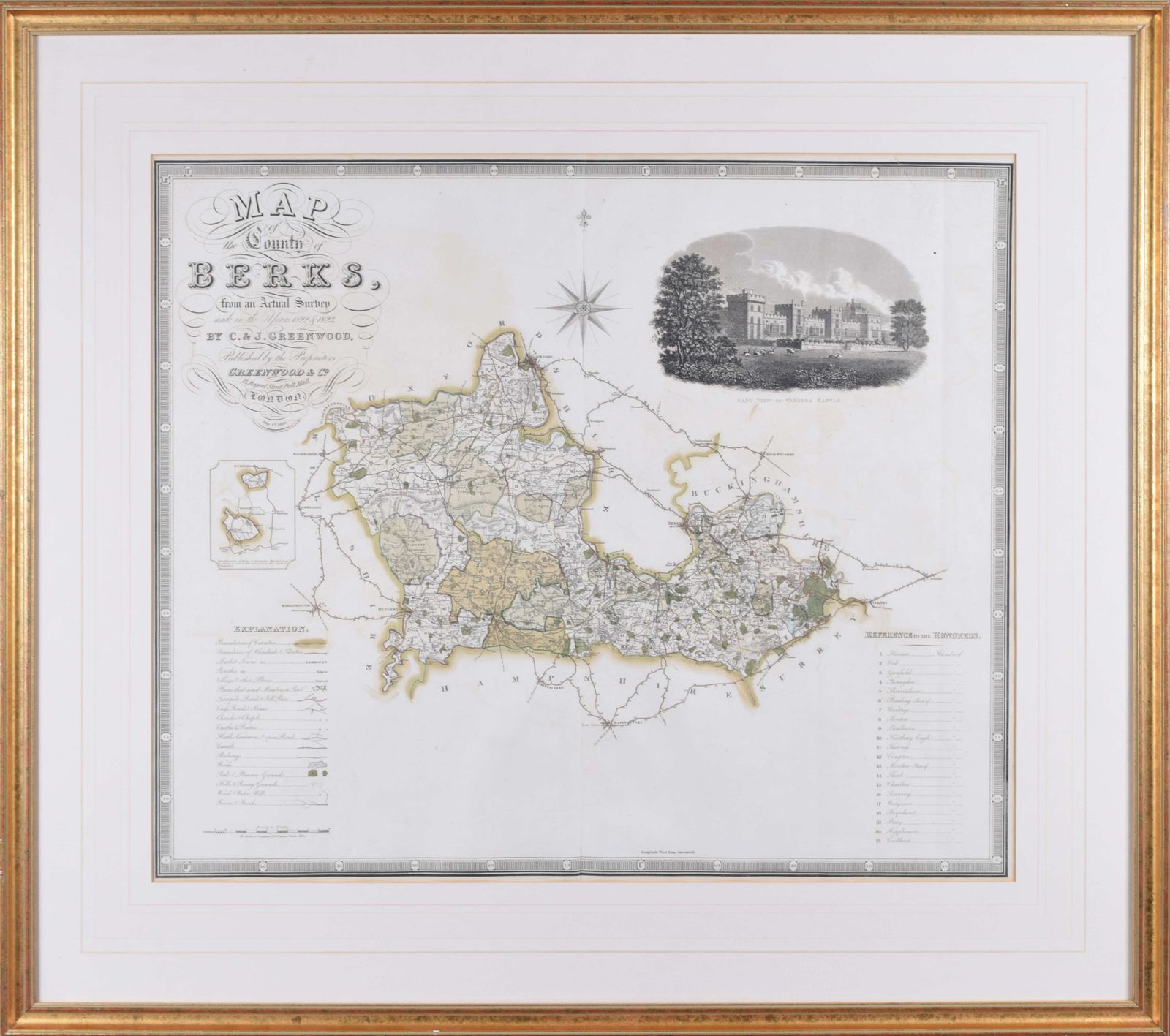 John Dower (1825 – 1901) Map Of Berkshire From An Actual Survey Made In The Years 1822 & 1823 photo for sale