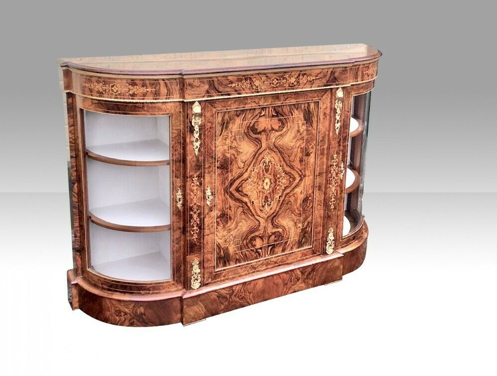 Exhibition Quality Burr Walnut Antique Credenza Cabinet Sideboard photo 5800.0