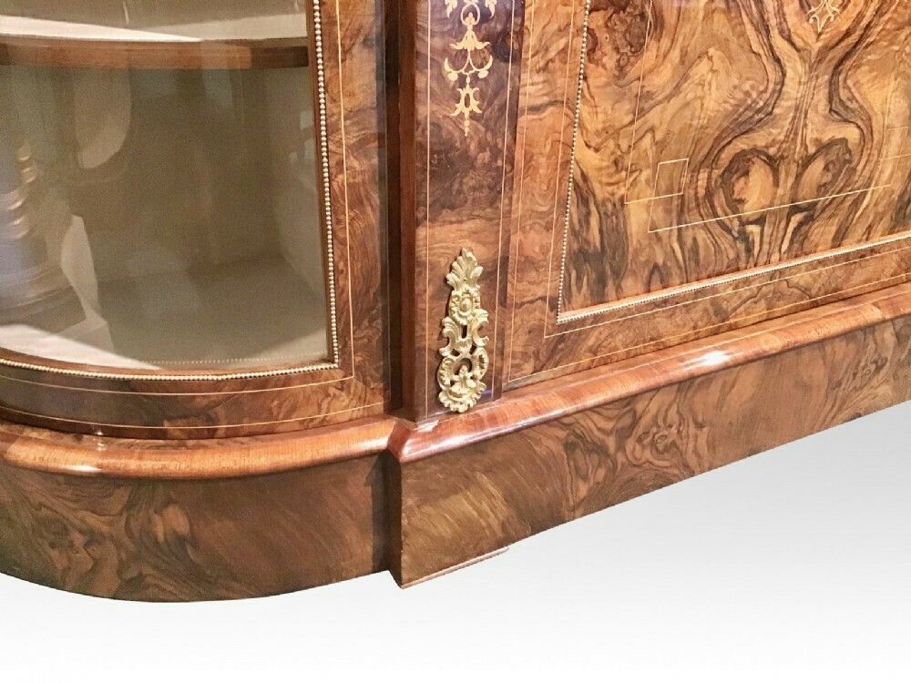 photo for sale Exhibition Quality Burr Walnut Antique Credenza Cabinet Sideboard