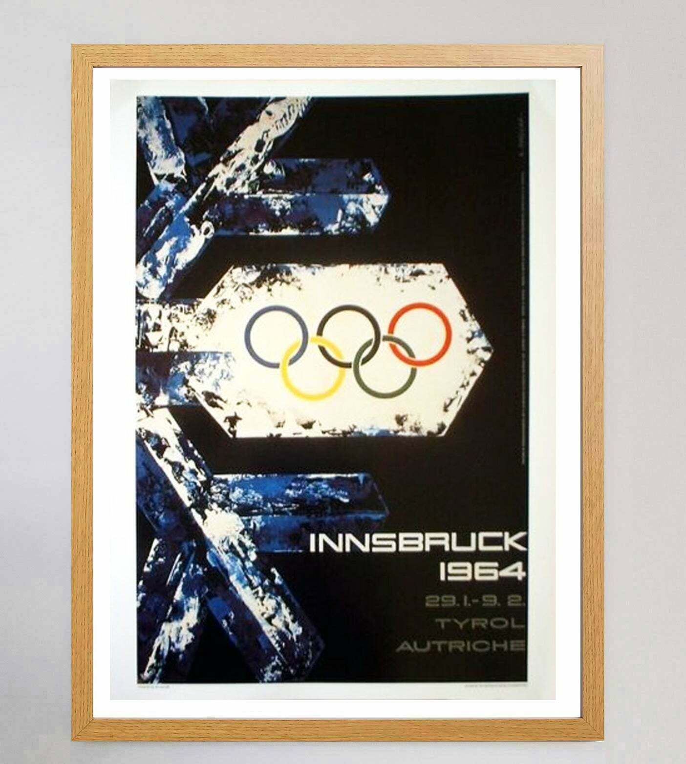 1964 Innsbruck Winter Olympic Games Original Vintage Poster photo Art