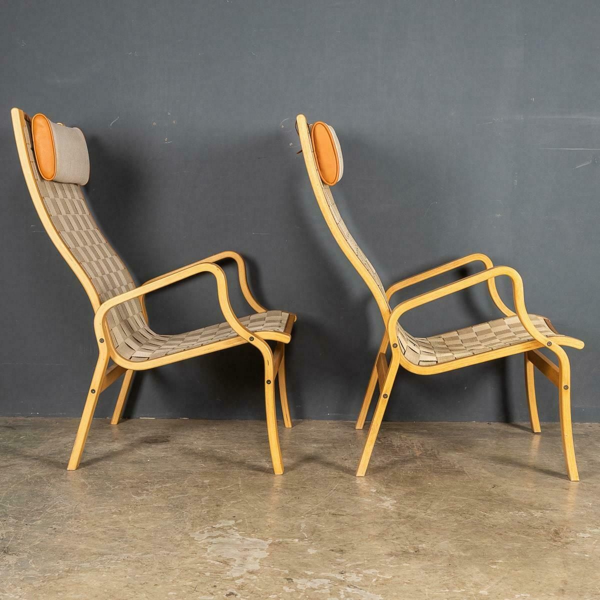 20th Danish Beech Framed Chairs & Ottoman, Bruno Mathsson C.1978 photo 2195.0