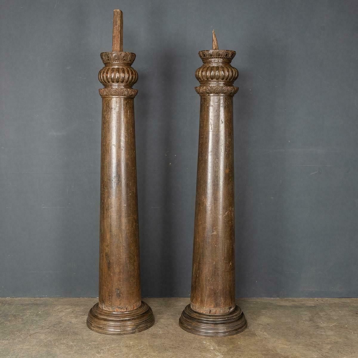 19th Century Indian Handcarved Architectural Columns, C.1860 photo for sale