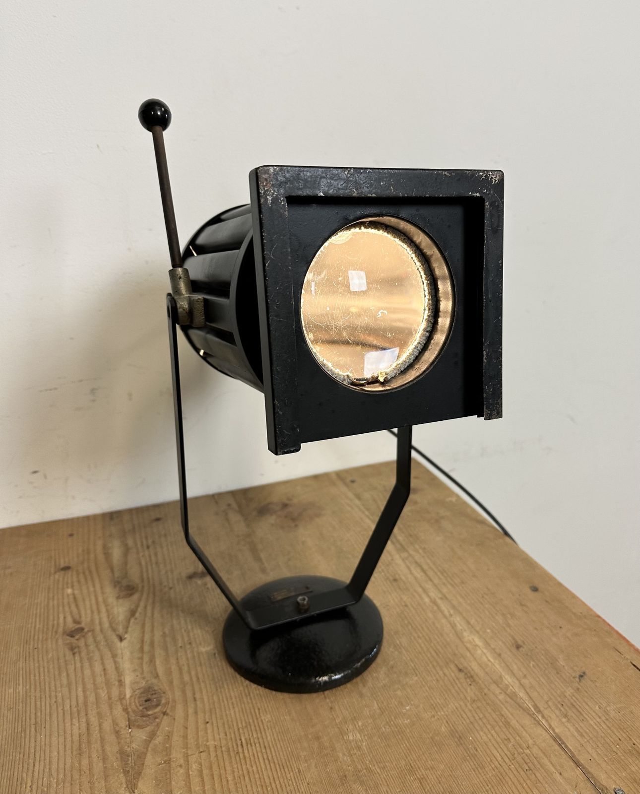 Vintage Black Theatre Spotlight Table Lamp, 1960s photo vintage