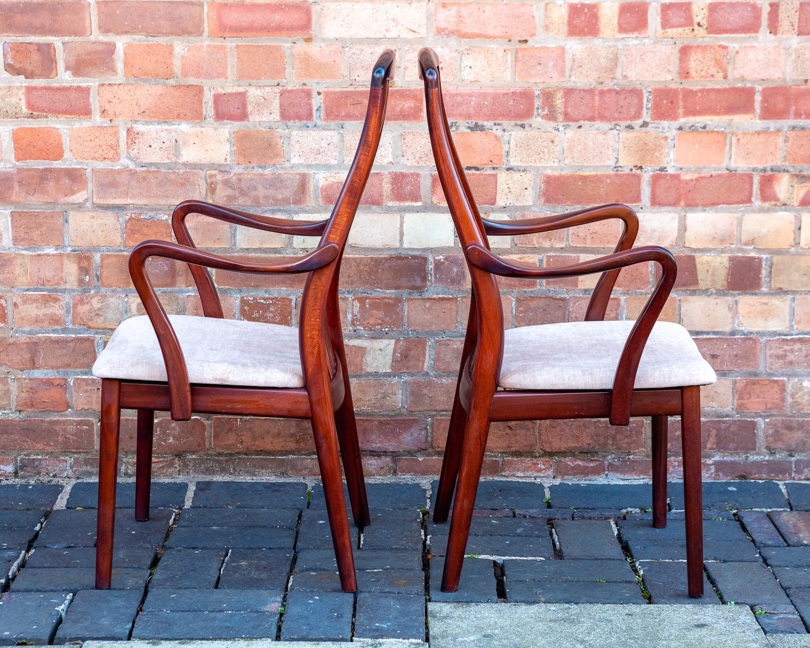 Rosewood Danish Carver Chairs Pair By Preben Schou High Back Mid Century Scandinavian Dining Chairs Mcm Scandi Japandi Danish Dining Chairs 1970s photo furniture