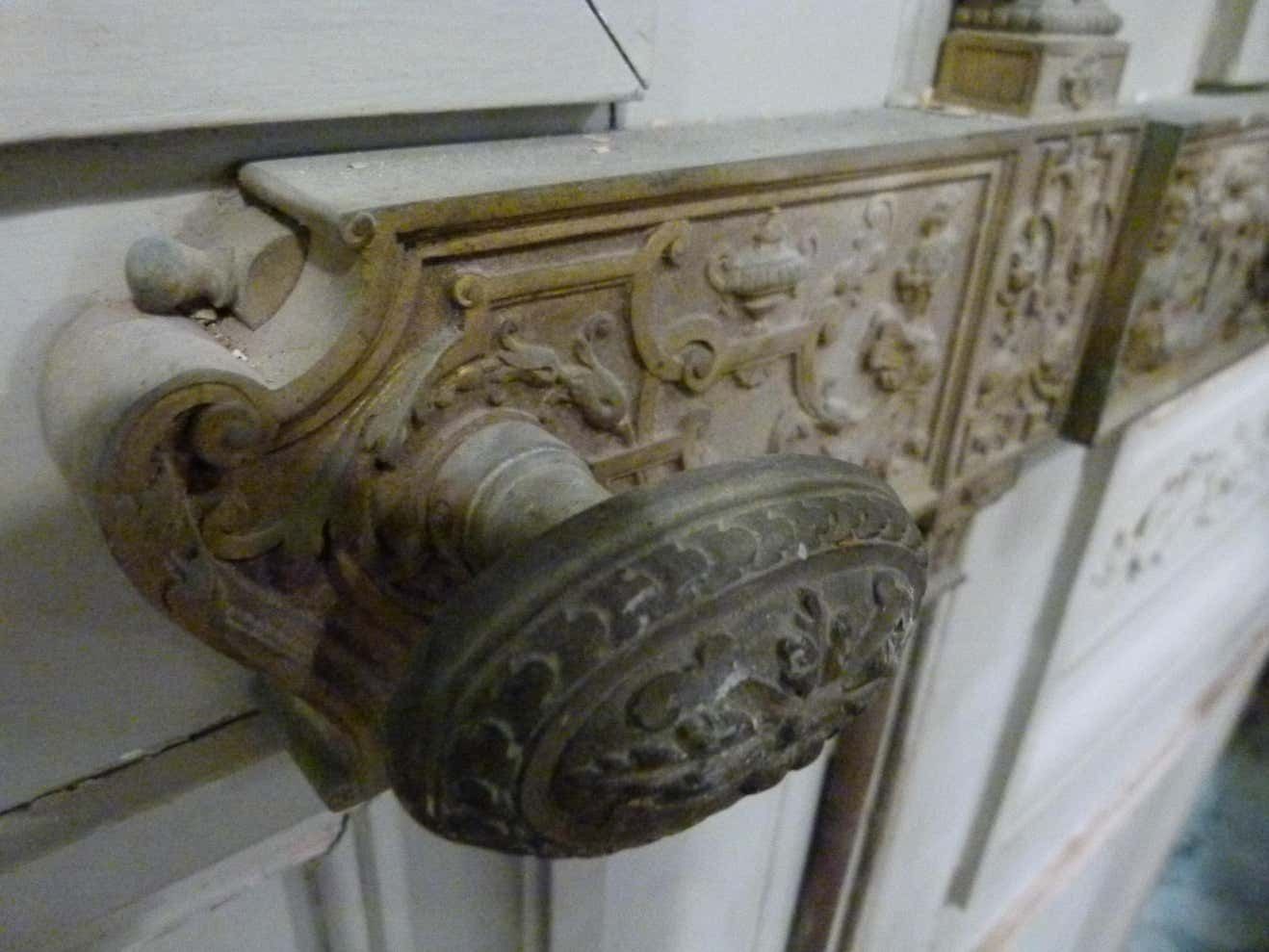 Antique Large Doble Wooden Interior Door In White Patina Colour photo vinterior