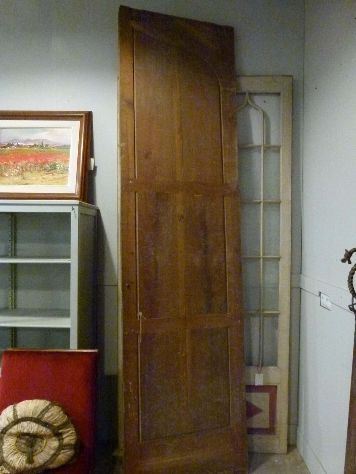 Gothic Revival Style Antique Wooden Double Leaf Door From Spain photo vintage