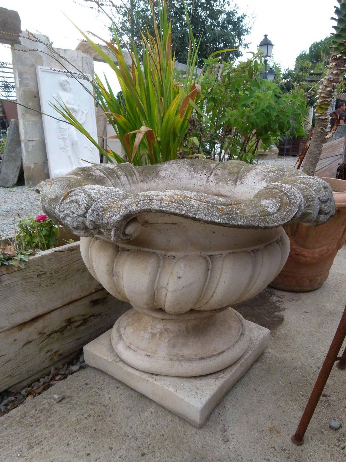 Mid 20th Century Reconstituted Stone Urn In Classical Greek Style photo Garden Decor