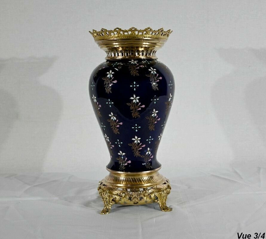 photo buy Ceramic And Gilt Bronze Vase, Manufacture Boch Frères Keramis – Late 19th Century