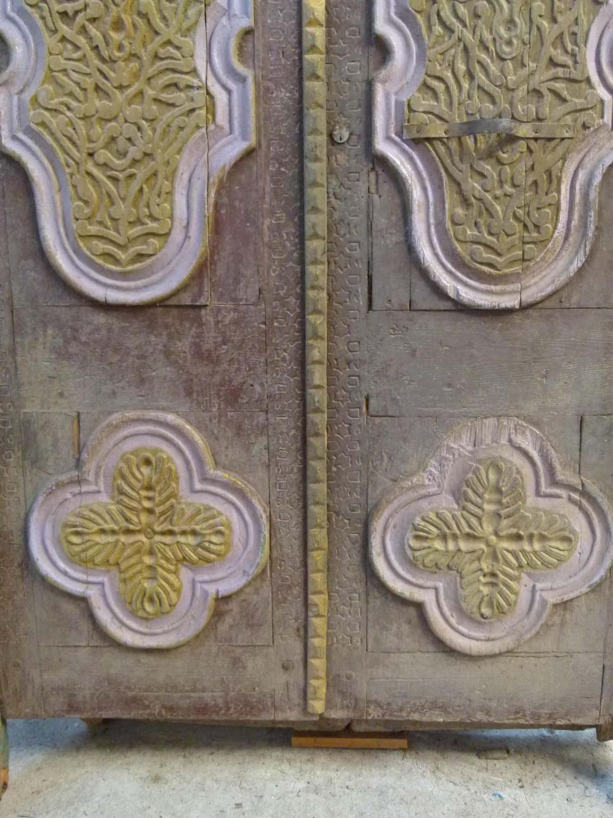 Wooden Double Front Door In Art Nouveau Style photo Home Fixtures
