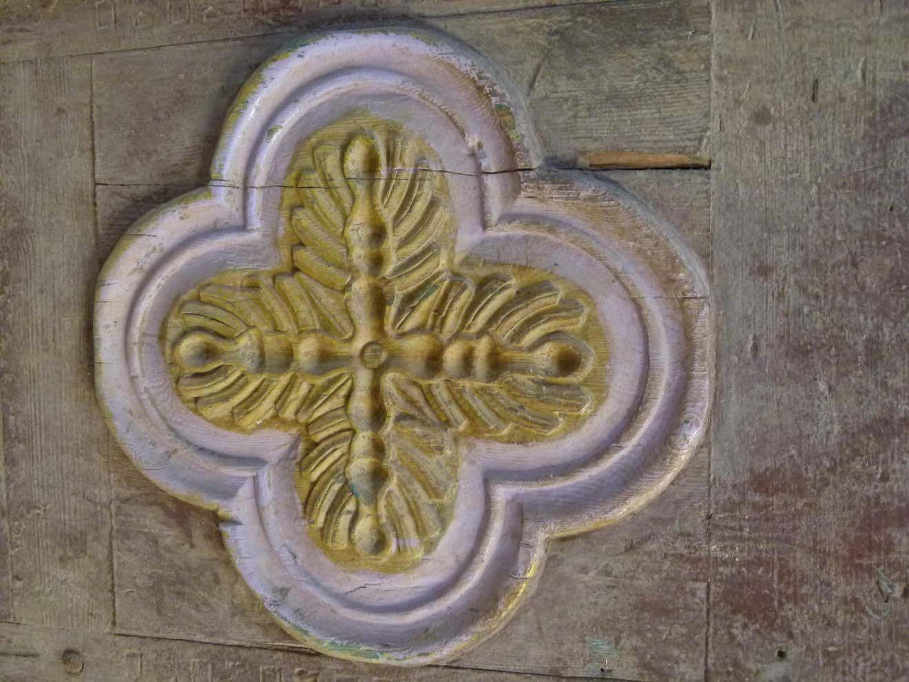 Wooden Double Front Door In Art Nouveau Style photo buy