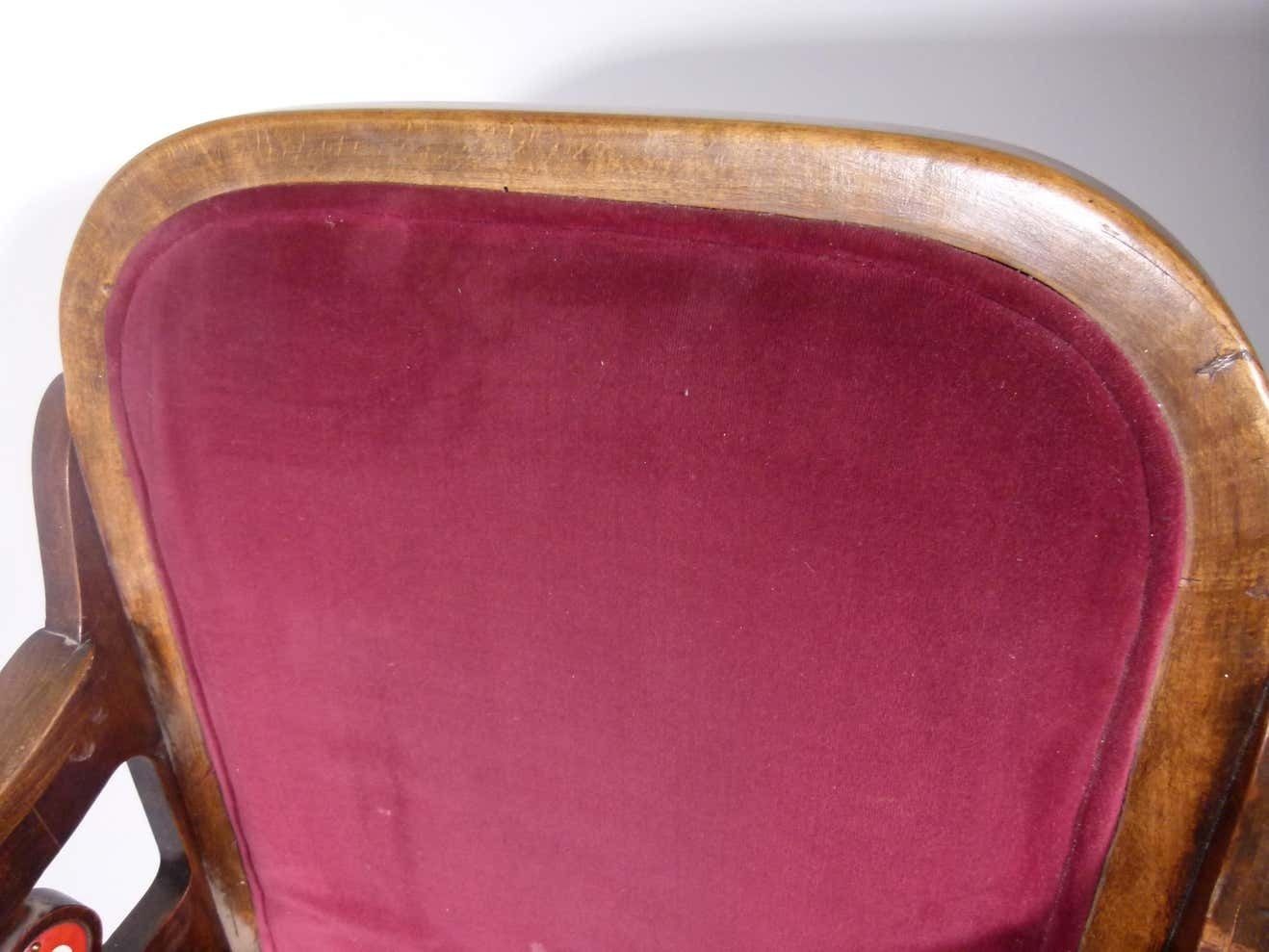 Early 20th Century Read Velvet Theatre Seat photo vinterior