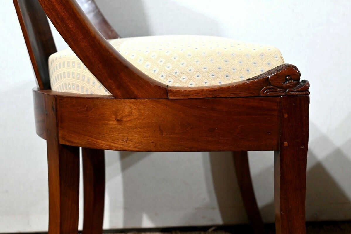 photo for sale Pair Of Mahogany Gondola Chairs   Early 20th Century